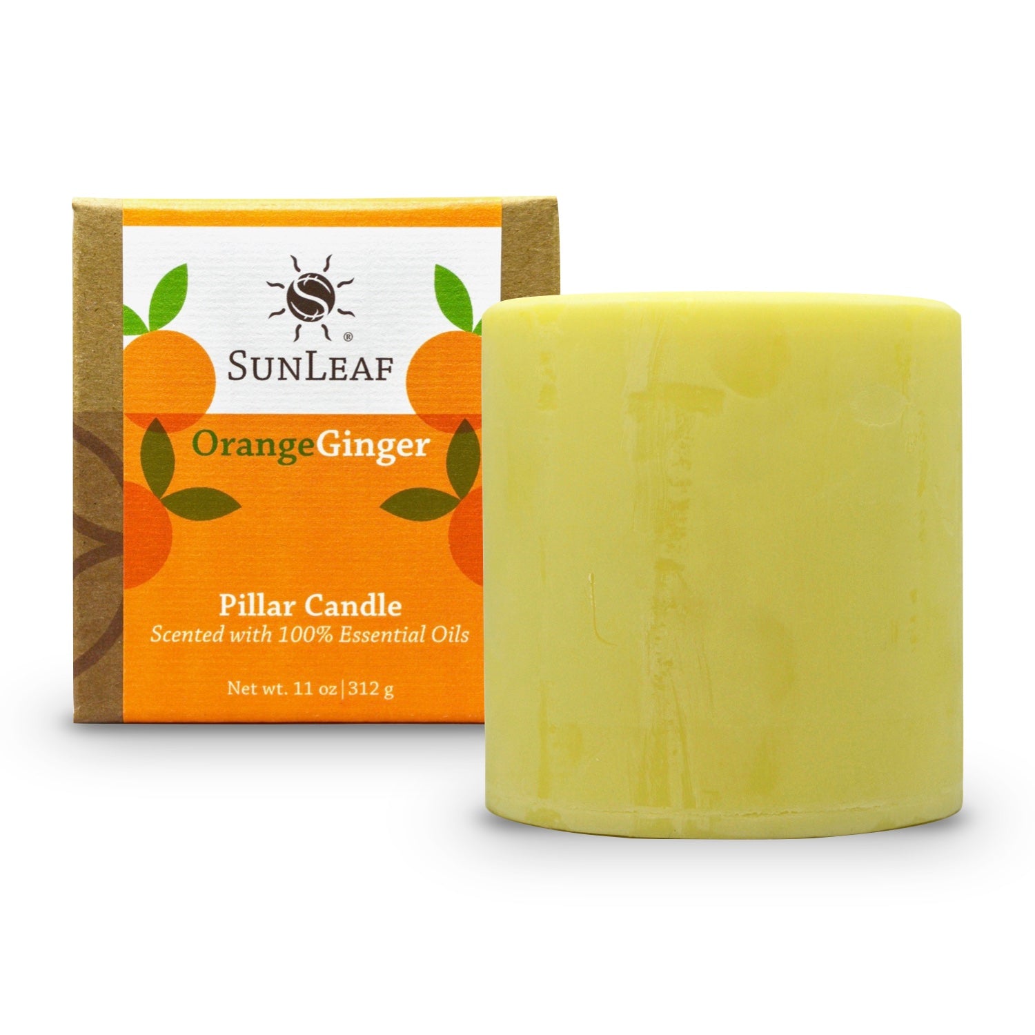 Natural Pillar Candle Orange Ginger