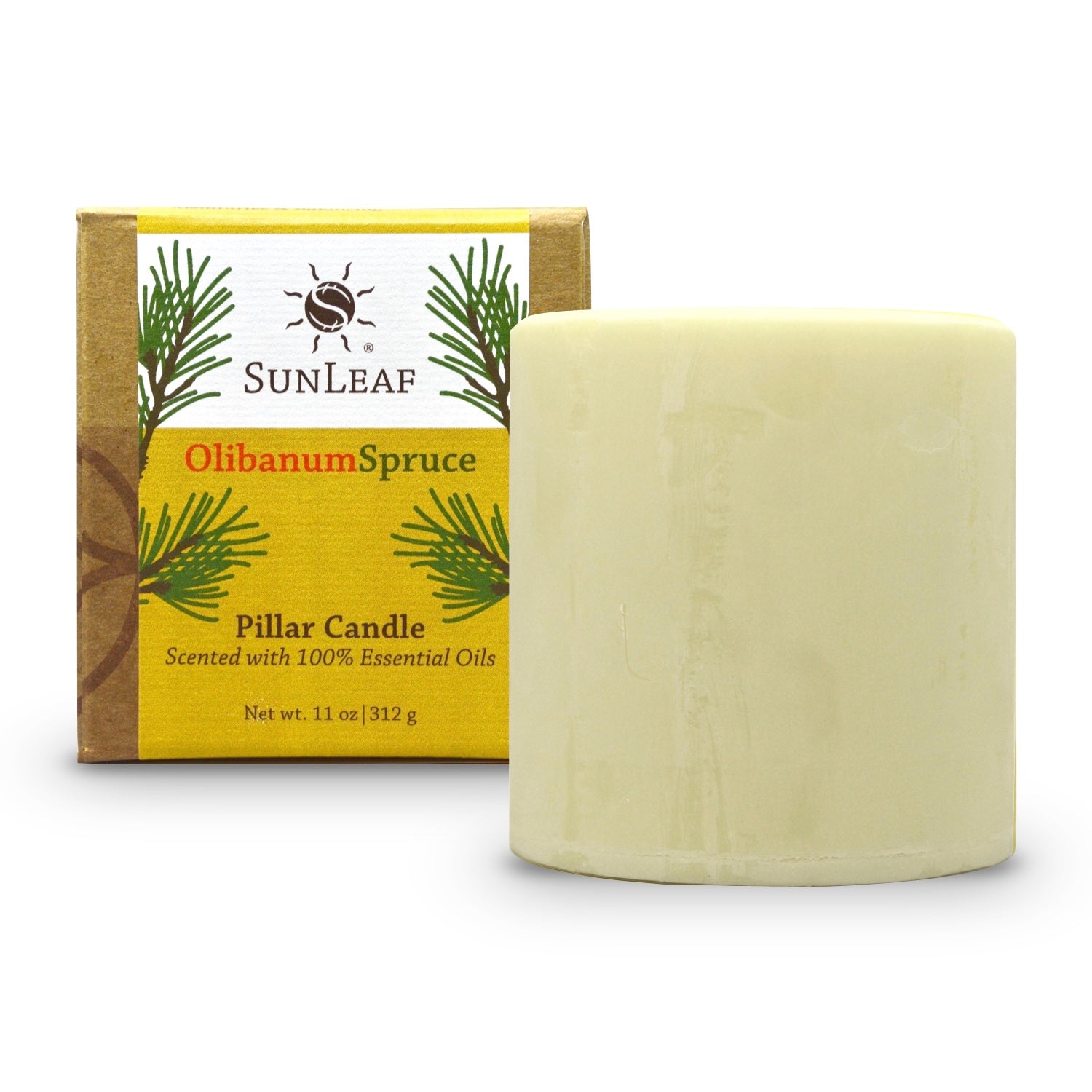 Natural Pillar Candle Olibanum Spruce