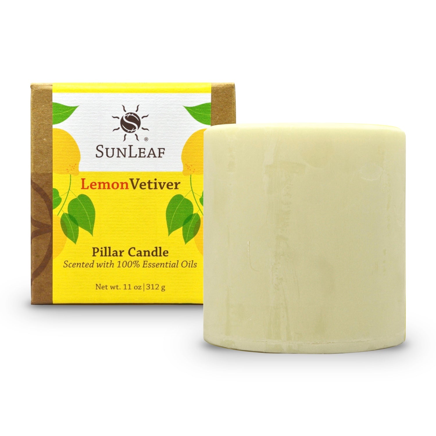 Natural Pillar Candle Lemon Vetiver